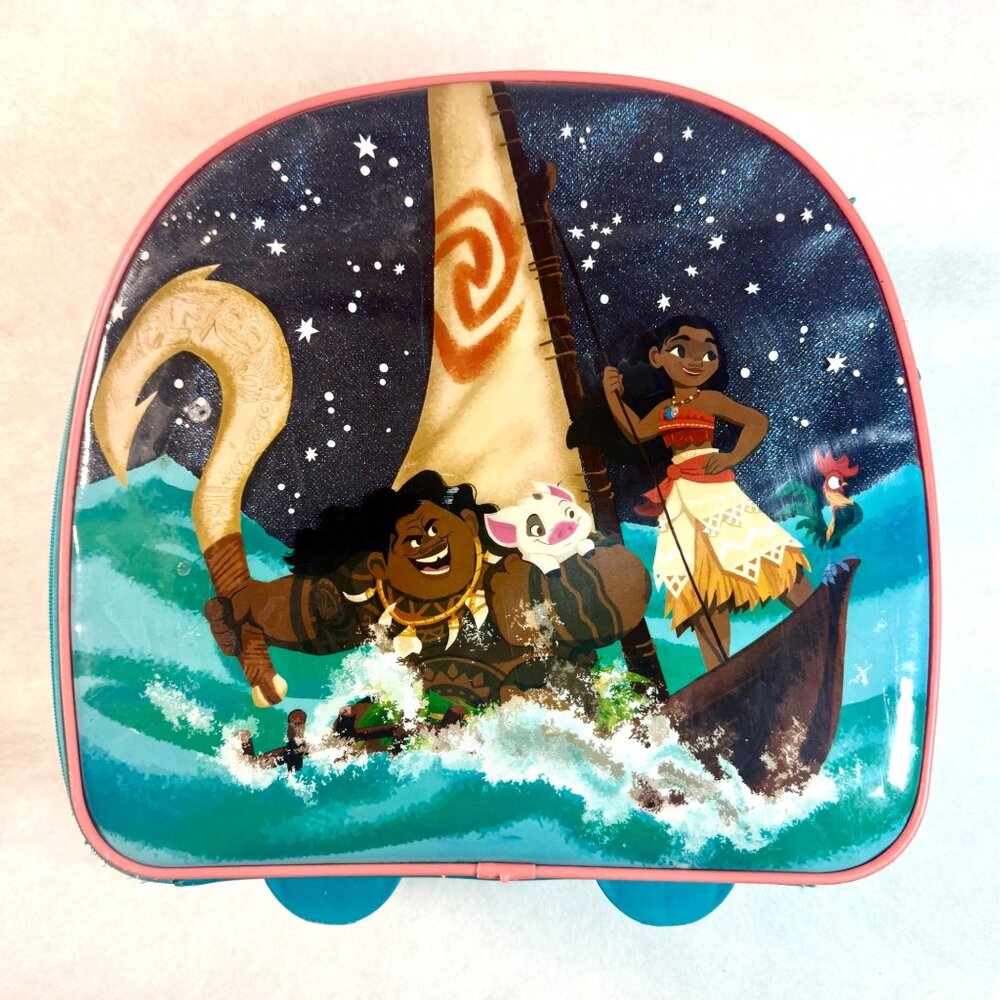 Disney Moana & Maui Kids Rolling Suitcase – Carry-On Luggage –‎ Used with Wear